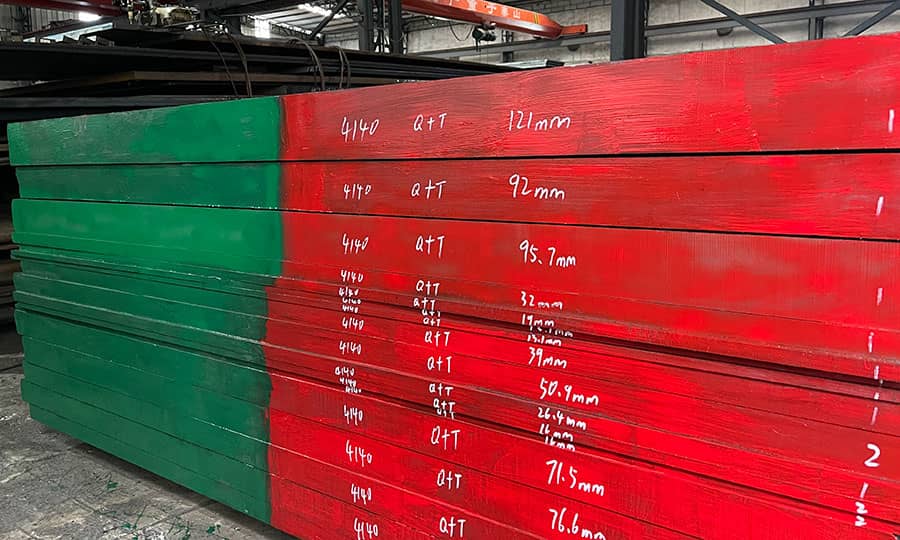 ASTM 4140 plate or flat in hot rolled, annealed, QT prehard condition, for your choice, to match your difference applications.