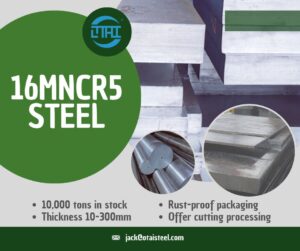 16MnCr5 ASTM Equivalent: How Buyers Match European and American Steel Grades Correctly When buyers source 16MnCr5 ASTM equivalent steel, they usually face one practical question: Which ASTM grade truly matches 16MnCr5 in performance, not just in name? This comparison matters because many global projects mix European drawings with American standards, especially in automotive, gear manufacturing, and industrial machinery. This article explains how 16MnCr5 compares to ASTM grades, what engineers should watch out for, and how buyers avoid costly material mismatches. 🔍 What Is 16MnCr5 Steel? 16MnCr5 is a low-alloy case-hardening steel defined under the EN 10084 standard. Manufacturers value it for its excellent core toughness, surface hardness after carburizing, and stable machining behavior. Key characteristics that buyers care about: Strong core after heat treatment High surface hardness after carburizing Good machinability in delivery condition Reliable performance in gears and shafts Because ASTM standards do not use the same naming system, buyers must rely on chemical composition and application intent, not just grade numbers. 🧪 Chemical Composition of 16MnCr5 (Reference) Understanding chemistry helps buyers identify the closest ASTM alternative. 📊 Typical Chemical Composition of 16MnCr5 Element Content (%) Carbon (C) 0.14 – 0.19 Manganese (Mn) 1.00 – 1.30 Chromium (Cr) 0.80 – 1.10 Silicon (Si) ≤ 0.40 Phosphorus (P) ≤ 0.025 Sulfur (S) ≤ 0.035 This composition clearly positions 16MnCr5 as a carburizing-grade steel, not a through-hardening alloy like 4140. ⚖️ Closest ASTM Equivalent to 16MnCr5 ASTM does not provide a one-to-one equivalent for 16MnCr5. However, engineers widely recognize ASTM A29 / A322 5115 steel as the closest practical alternative. ✅ Commonly Accepted ASTM Equivalent ASTM 5115 SAE 5115 These grades share similar carbon levels and alloy intent, especially for case-hardened components. 🔄 16MnCr5 vs ASTM 5115: Practical Comparison 📊 Side-by-Side Comparison Aspect 16MnCr5 (EN 10084) ASTM / SAE 5115 Standard European (EN) American (ASTM / SAE) Carbon Content 0.14 – 0.19% 0.13 – 0.18% Chromium 0.8 – 1.1% ~0.8 – 1.1% Heat Treatment Carburizing Carburizing Core Toughness Excellent Excellent Typical Use Gears, shafts Gears, shafts 👉 In real production, these two grades behave very similarly after carburizing and quenching. 🔥 Heat Treatment Behavior Buyers Should Understand Both 16MnCr5 and its ASTM equivalent rely on surface hardening, not full-section hardness. Typical process flow: Carburizing: 880–940 °C Quenching: Oil quench Tempering: Low-temperature temper After treatment: Surface hardness: 58–62 HRC Core hardness: 30–40 HRC This balance explains why manufacturers prefer these steels for gears under cyclic load. ⚠️ Common Buyer Mistakes When Choosing ASTM Equivalents Many sourcing problems happen because buyers rely on grade names instead of performance intent. 🚫 Typical Errors Replacing 16MnCr5 with 4140 (wrong hardening behavior) Ignoring carburizing requirements Overlooking core toughness after heat treatment Assuming all “Cr steels” behave the same 👉 16MnCr5 ≠ 4140, even though both contain chromium. 🏗️ Typical Applications Using ASTM Equivalents When buyers select the correct ASTM equivalent, performance remains consistent across standards. Common applications include: Automotive transmission gears Pinions and sprockets Splined shafts Industrial gearbox components Wear-resistant mechanical parts These parts benefit from hard surfaces and tough cores, not maximum bulk hardness. 🏅 Company Advantages – Why Otai Special Steel Is a Reliable Choice At Otai Special Steel, we help buyers match European and American standards based on application, not guesswork. Large Stock: 16MnCr5 plates and bars up to 300 mm Grade Matching Support: EN, ASTM, SAE comparison guidance Heat Treatment Options: Annealed, normalized, carburizing-ready Quality Control: UT testing, chemical analysis, full traceability Project Stability: Consistent supply for repeat orders We focus on performance equivalency, not just paperwork equivalency. ❓ Frequently Asked Questions (FAQ) Q1: What is the ASTM equivalent of 16MnCr5? ASTM / SAE 5115 is the closest and most commonly accepted equivalent. Q2: Can ASTM 4140 replace 16MnCr5? No. 4140 is a through-hardening steel and does not suit carburized applications. Q3: Do 16MnCr5 and ASTM 5115 have the same heat treatment process? Yes. Both use carburizing, quenching, and tempering. Q4: Is chemical composition more important than grade name? Yes. Performance depends on chemistry and heat treatment, not labels. Q5: Can Otai supply ASTM-equivalent material? Yes. We support both EN and ASTM specifications with full documentation.