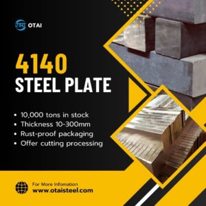 4140 Hot Rolled Steel Properties: Performance, Strength, and Real Industrial Applications 🔩 When buyers search for 4140 hot rolled steel properties, they usually want clear answers to three practical questions: What mechanical performance can I expect? How does hot rolled 4140 behave before and after heat treatment? Is it suitable for shafts, gears, structural parts, or heavy equipment components? Hot rolled 4140 remains one of the most widely used alloy steels in machinery manufacturing because it combines good strength, excellent toughness, and strong hardenability at a competitive cost. In this article, we explain the real performance characteristics of hot rolled 4140 from a customer-focused engineering perspective. 🔍 What Is 4140 Hot Rolled Steel? 4140 is a chromium-molybdenum alloy steel. When manufacturers produce it in the hot rolled condition, they roll the steel at high temperature and allow it to cool in air. Hot rolled 4140 typically features: Good machinability in annealed or normalized condition Uniform internal structure Cost efficiency compared to cold finished steel Strong response to quenching and tempering Many customers purchase hot rolled 4140 as round bars, plates, or flat stock before final heat treatment. 📊 4140 Hot Rolled Steel Chemical Composition The performance of 4140 hot rolled steel properties starts with alloy design. Element Typical Range (%) Carbon (C) 0.38 – 0.43 Manganese (Mn) 0.75 – 1.00 Chromium (Cr) 0.80 – 1.10 Molybdenum (Mo) 0.15 – 0.25 Silicon (Si) 0.15 – 0.35 Carbon provides strength. Chromium improves hardenability and wear resistance. Molybdenum increases toughness and high-temperature strength. This balanced composition explains why 4140 works well in heavy-duty applications. 📈 Mechanical Properties of 4140 Hot Rolled Steel (Annealed / Normalized) Before quenching and tempering, hot rolled 4140 typically shows the following properties: Property Typical Value Tensile Strength 850 – 1000 MPa Yield Strength 655 – 850 MPa Elongation 20 – 25% Hardness 170 – 220 HB Modulus of Elasticity ~205 GPa In this condition, the steel offers: Good machinability Stable structure Moderate strength Excellent preparation state for heat treatment Many customers machine components first, then apply Q&T treatment. 🔥 4140 Hot Rolled Steel Properties After Quenching & Tempering Hot rolled 4140 transforms significantly after heat treatment. Condition Hardness Tensile Strength Yield Strength Q&T 28–32 HRC ~30 HRC 900–1050 MPa ~850 MPa Q&T 32–36 HRC ~34 HRC 1000–1200 MPa 900–1000 MPa After Q&T, 4140 hot rolled steel properties include: High fatigue resistance Improved wear resistance Strong load-bearing capacity Excellent toughness compared to plain carbon steel This flexibility makes 4140 suitable for demanding mechanical components. 🏗️ Common Applications of 4140 Hot Rolled Steel Because of its balanced strength and toughness, hot rolled 4140 appears in many industries. Typical Uses: Transmission shafts Gear blanks Hydraulic cylinder rods Mold bases Heavy equipment pins Structural components under dynamic load Manufacturers prefer 4140 when 1045 steel does not provide enough strength, but ultra-high alloy grades are unnecessary. ⚙️ Advantages of Hot Rolled 4140 Compared to Cold Finished Some customers ask whether they should choose hot rolled or cold finished 4140. Hot Rolled Advantages: Lower cost Better availability in large sizes Less internal stress Suitable for heavy machining Cold Finished Advantages: Tighter dimensional tolerance Better surface finish Improved straightness For large structural components, hot rolled 4140 usually offers better value. 🌡️ Performance at Elevated Temperatures 4140 hot rolled steel maintains good strength at moderate temperatures. Temperature Strength Retention 200°C Minor strength reduction 400°C Moderate reduction 500°C+ Significant reduction For high-temperature environments, proper tempering selection becomes critical. 🧰 Practical Selection Advice for Buyers When evaluating 4140 hot rolled steel properties, consider: Required final hardness Whether machining occurs before heat treatment Required impact resistance Section thickness (affects hardenability) Operating temperature If stiffness matters, remember that the modulus (~205 GPa) stays consistent across conditions. If strength matters, select proper Q&T hardness. If wear resistance matters, increase hardness but maintain sufficient toughness. 🏅 Company Advantages – Otai Special Steel At Otai Special Steel, we supply high-quality hot rolled 4140 with reliable performance control. We offer: Large stock from 6 mm to 300 mm thickness Over 10,000 tons annual inventory Customized cutting services Heat treatment support (Q&T, annealing, normalizing) Ultrasonic testing (UT) Chemical composition testing Third-party inspection (SGS available) We support material suppliers, trading companies, and end users worldwide with stable quality and competitive pricing. ❓ FAQ – 4140 Hot Rolled Steel Properties Q1: Is hot rolled 4140 strong enough without heat treatment? Yes, for moderate structural use. However, Q&T significantly improves strength. Q2: Does hot rolling affect mechanical performance negatively? No. Properly controlled hot rolling produces uniform internal structure. Q3: Can hot rolled 4140 replace 1045 steel? Yes. 4140 provides higher strength and better fatigue resistance. Q4: What hardness can I expect in hot rolled condition? Typically 170–220 HB before heat treatment. Q5: Can Otai supply prehardened 4140? Yes. We provide prehardened and fully Q&T material based on customer requirements.